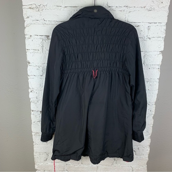 Athleta Black Shock Cord Smocked Anorak Long Jacket XS - Picture 9 of 12
